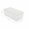Martha Stewart Kerry 6 Pack Plastic Stackable Office Desk Drawer Organizers with Gold Trim, 6 x 3 BE-PB9051-G-6-CLRGLD-MS